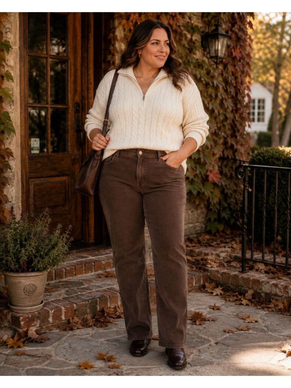 Old Navy Corduroy Pants Womens 16 Brown Bootcut Stretch Y2K 5 Pocket Fall